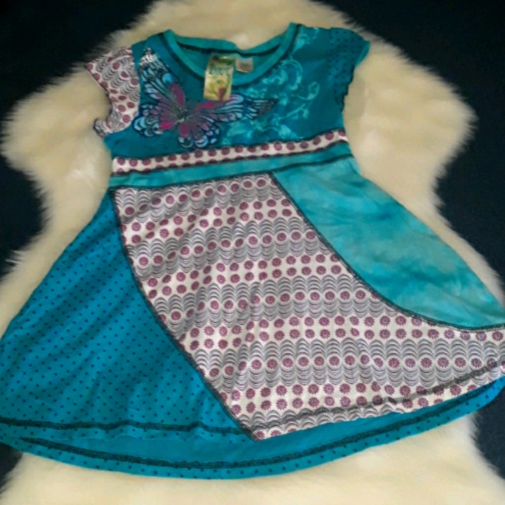 Kyut aquamarine and purple glitter butterfly top